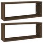 Voir la diapositive 2 : VIDAXL Etageres murales cube 2 pcs Chene marron Bois d'ingenierie