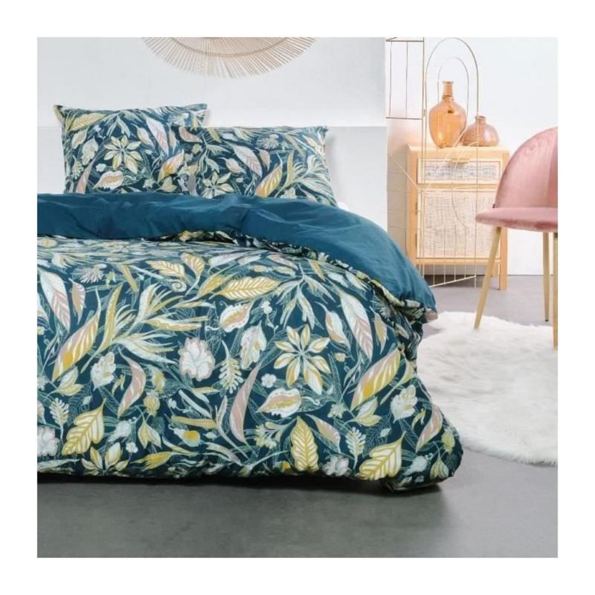 Today Parure de lit - TODAY Sunshine - 240x220 cm - 2 personnes - coton imprimé floral