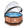 Voir la diapositive 1 : EXIT TOYS Piscine tubulaire Wood ronde 2,44 x 0,76 m avec dôme - Exit Toys