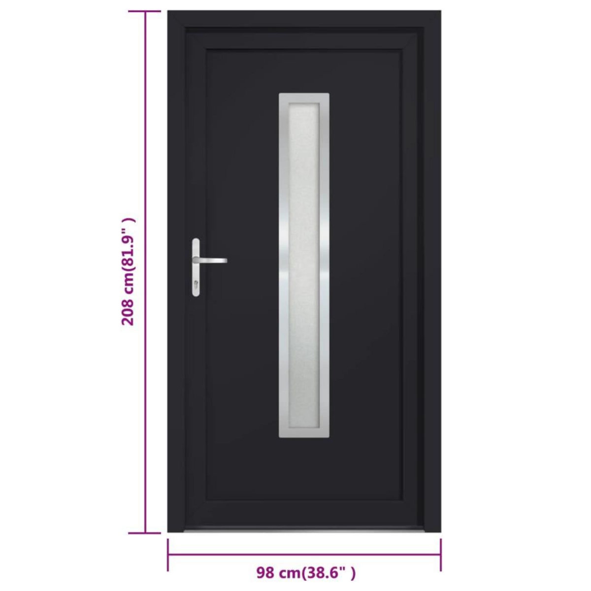VIDAXL Porte d'entree anthracite 98x208 cm PVC