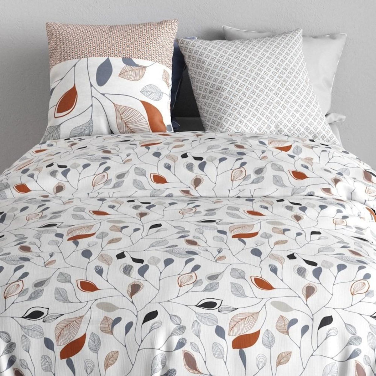 ATELIER DU COTON Housse de couette 260x240 + 2 taies en coton 57 fils