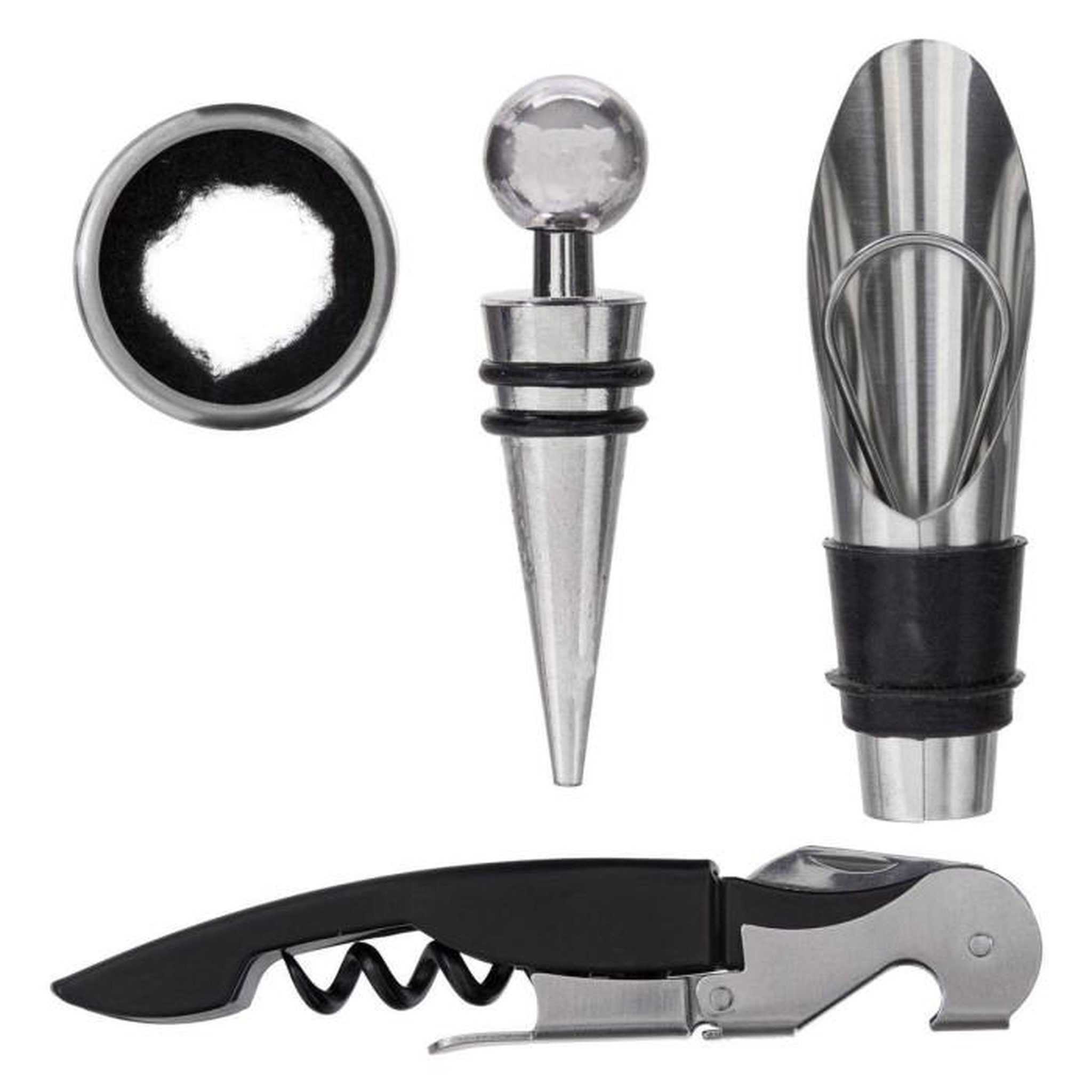 Voir la diapositive 1 : SECRET DE GOURMET Coffret Sommelier 4 Pièces  Arthur  15cm Noir