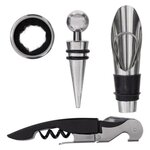 SECRET DE GOURMET Coffret Sommelier 4 Pièces  Arthur  15cm Noir