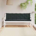 VIDAXL Coussins de banc de jardin lot de 2 motif a carreaux noir