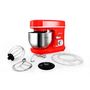 Voir la diapositive 4 : KITCHENCOOK Kitchencook - Robot Pétrin 5l - 1300w - 6 Intensités - Bol Amovible Acier Inoxydable - Crochet à Pâte - Fouet à Fils - Rouge
