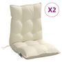 Voir la diapositive 2 : VIDAXL Coussins de chaise a dossier bas lot de 2 creme tissu oxford