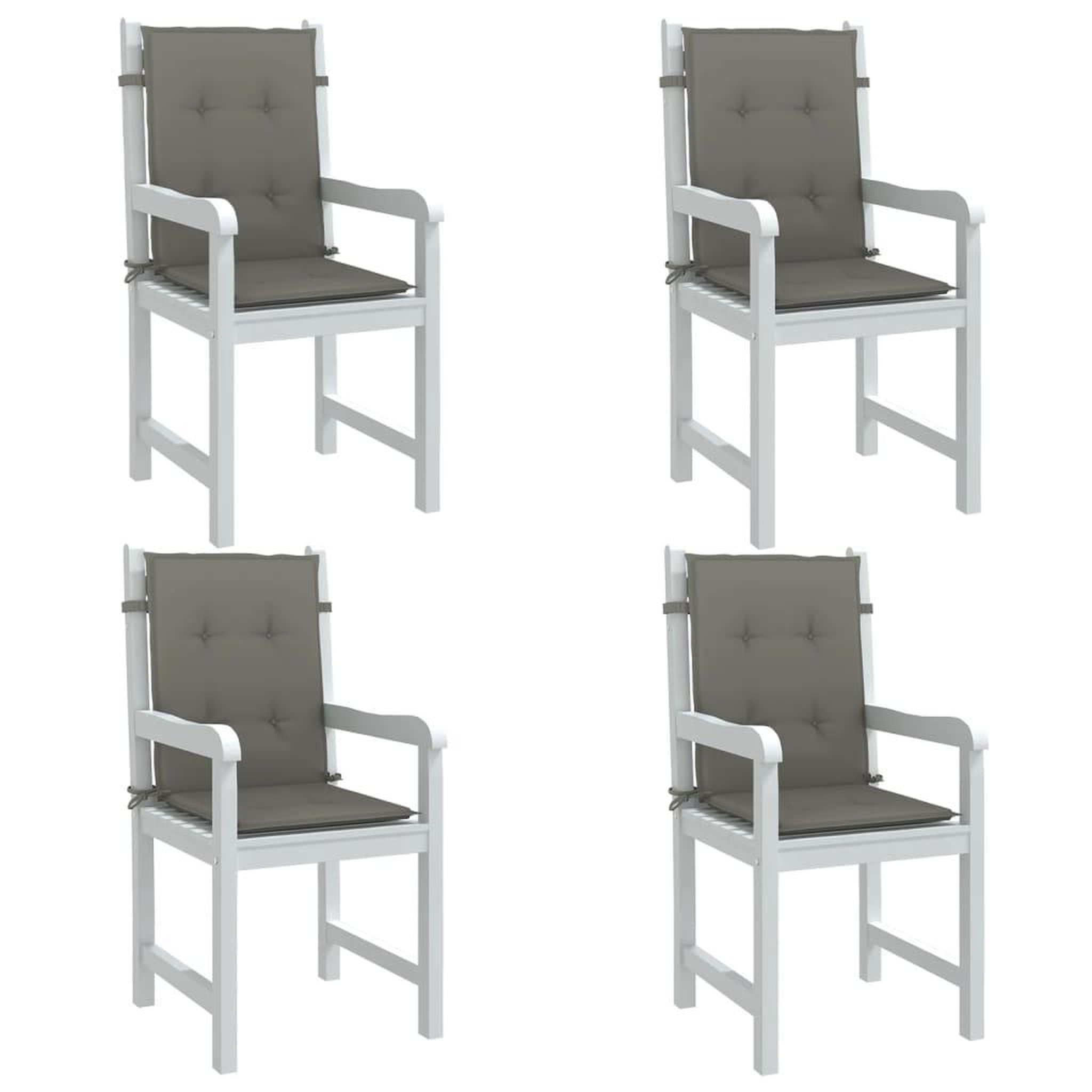 VIDAXL Coussins de chaise a dossier bas lot de 4 gris fonce melange