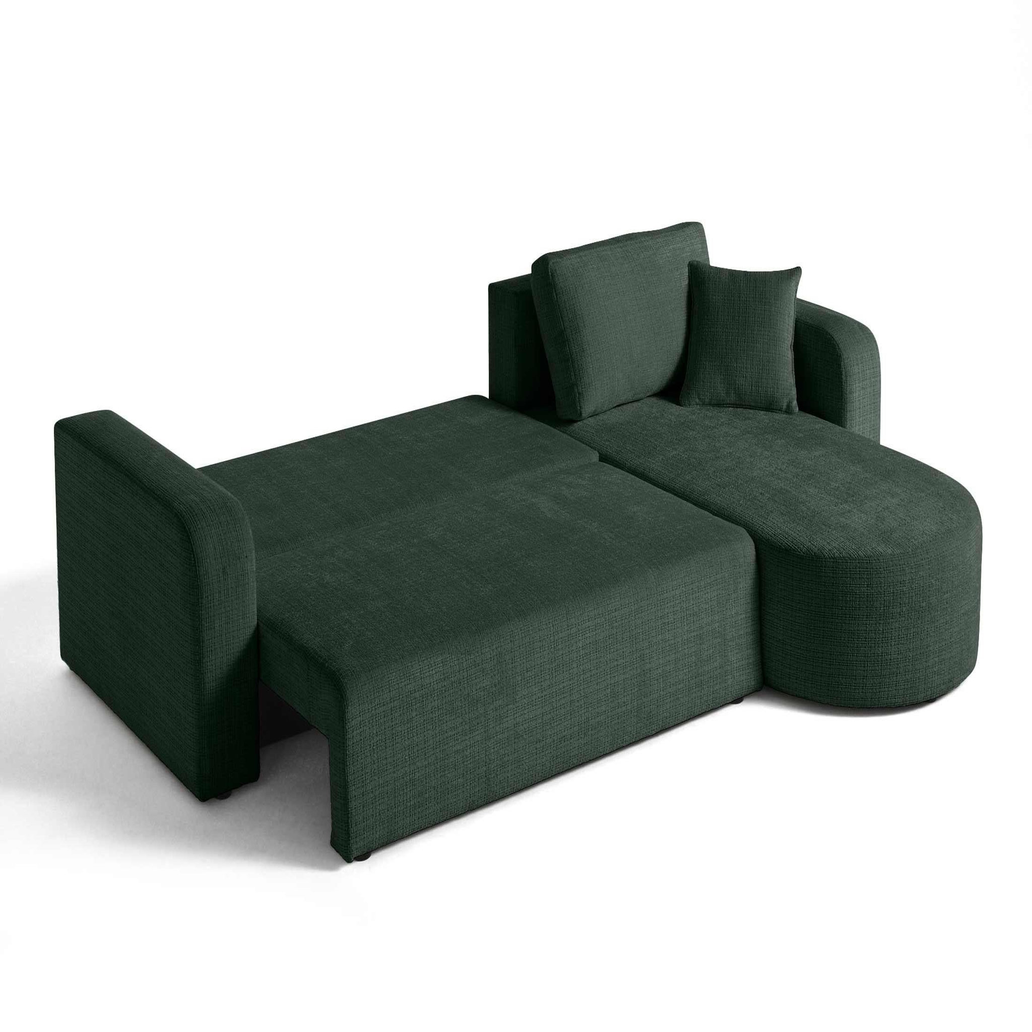 Voir la diapositive 2 : BEST MOBILIER Miro - canapé d'angle réversible - 4 places - convertible avec coffre - en velours texturé