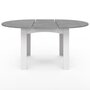 Voir la diapositive 3 : ID MARKET Table à manger extensible ronde DONA 4-8 personnes blanc plateau effet béton 110-150 cm