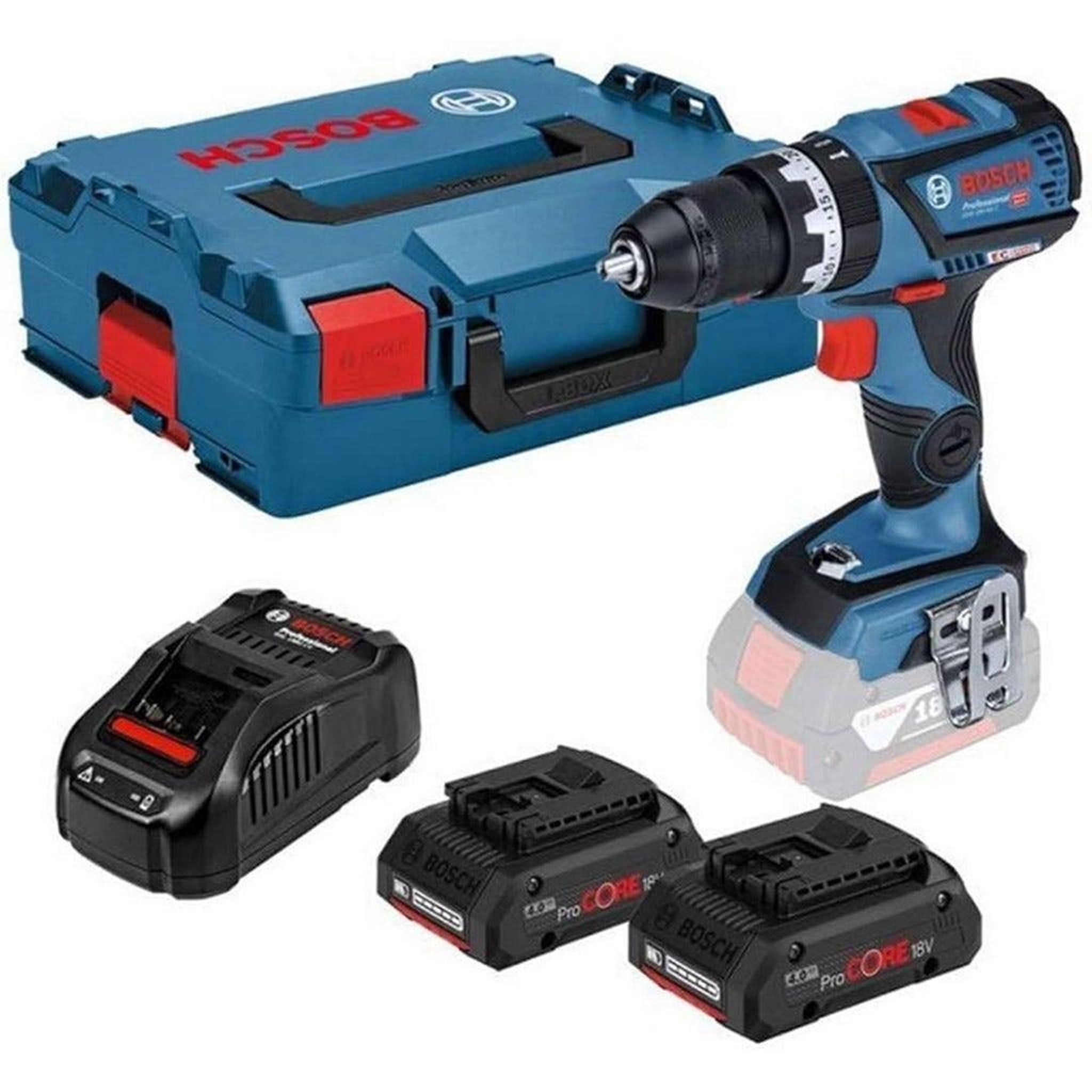 Bosch Professional Perceuse-visseuse 50nm avec 2 batteries 5ah et chargeur gsr 18v-50