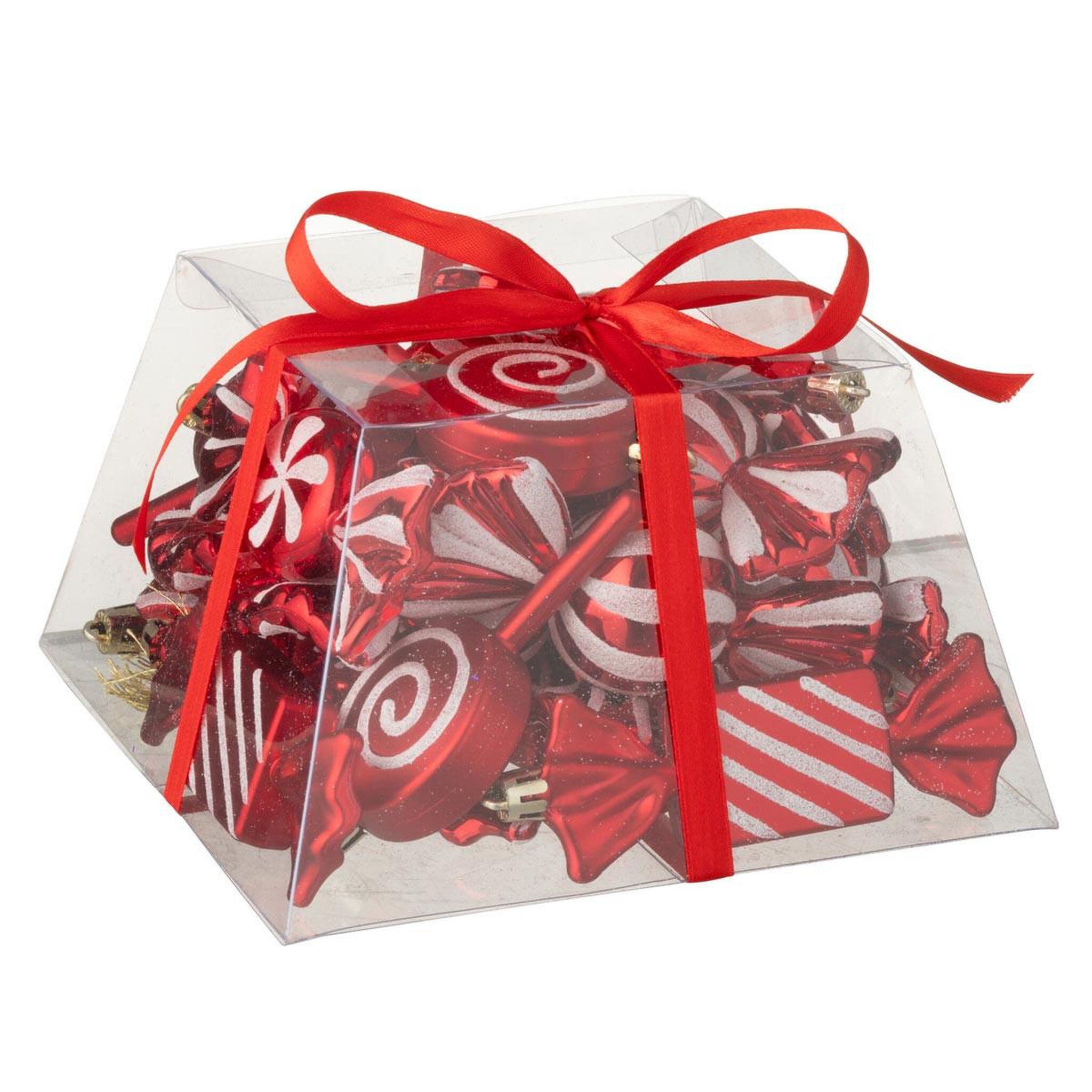 J-LINE Lot de 25 sujets de noël  bonbons  17cm rouge