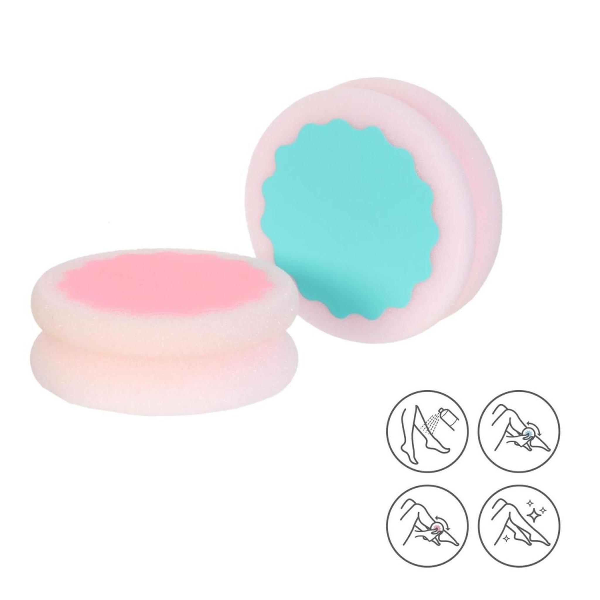 Voir la diapositive 2 : Cosmetic Club Éponge dépilatoire  sans douleur  7cm rose & bleu