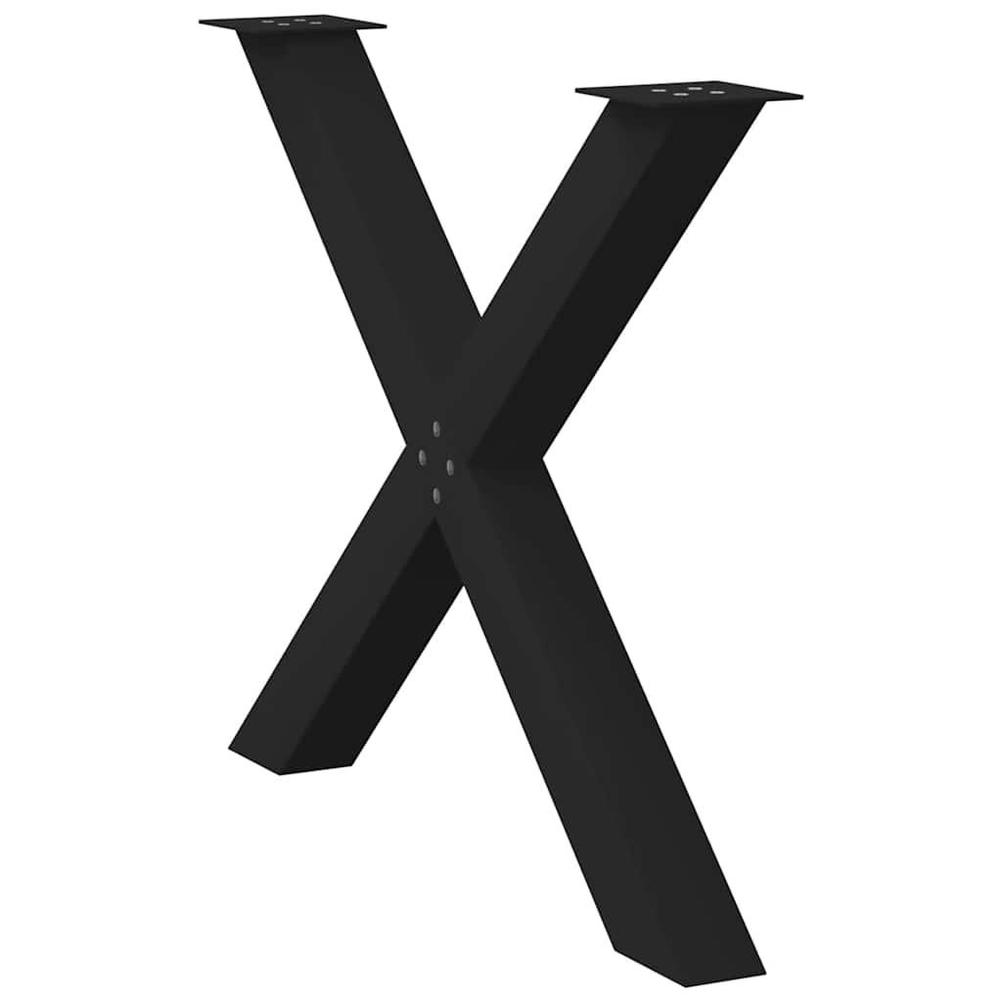 Voir la diapositive 4 : VIDAXL Pieds de table a manger forme de X 3 pcs noir 90x(72-73) cm