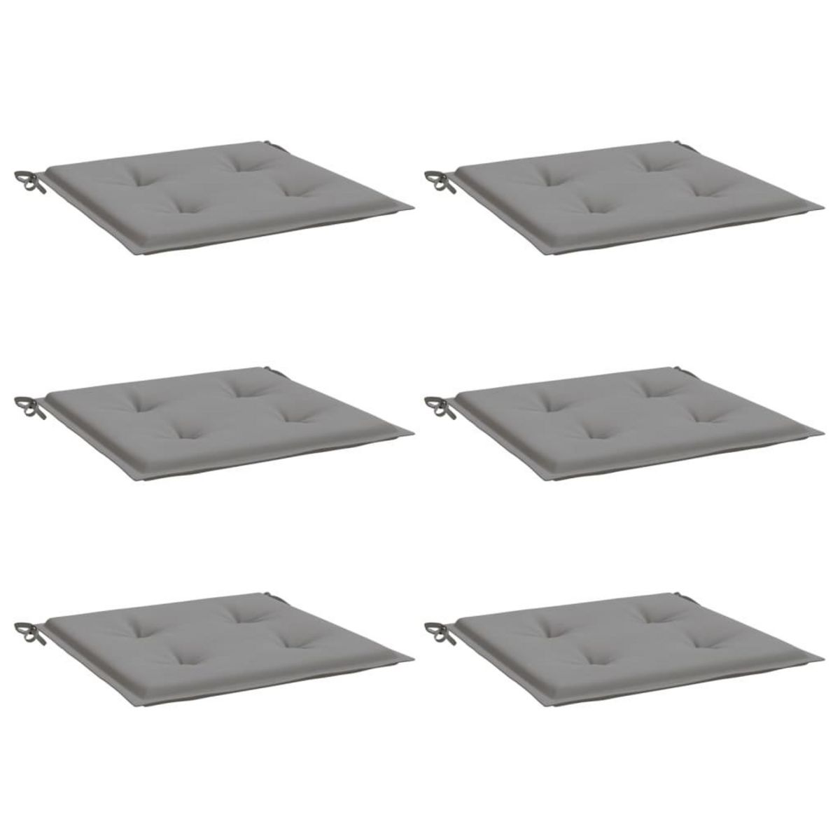 VIDAXL Coussins de chaise jardin lot de 6 gris 50x50x3 cm tissu oxford