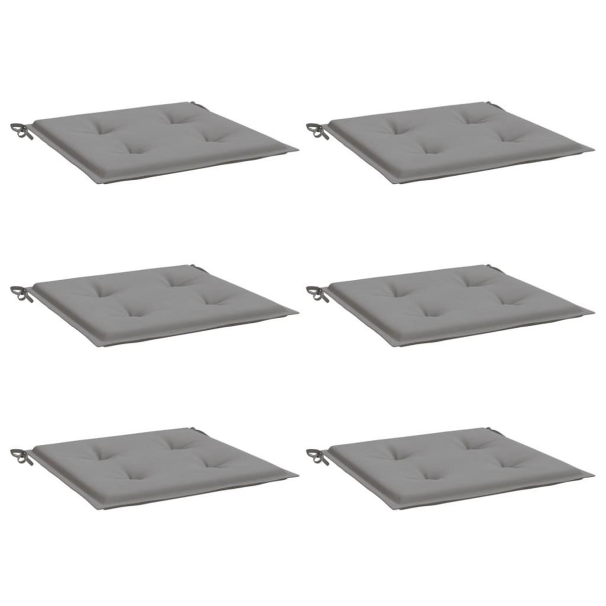 VIDAXL Coussins de chaise jardin lot de 6 gris 50x50x3 cm tissu oxford
