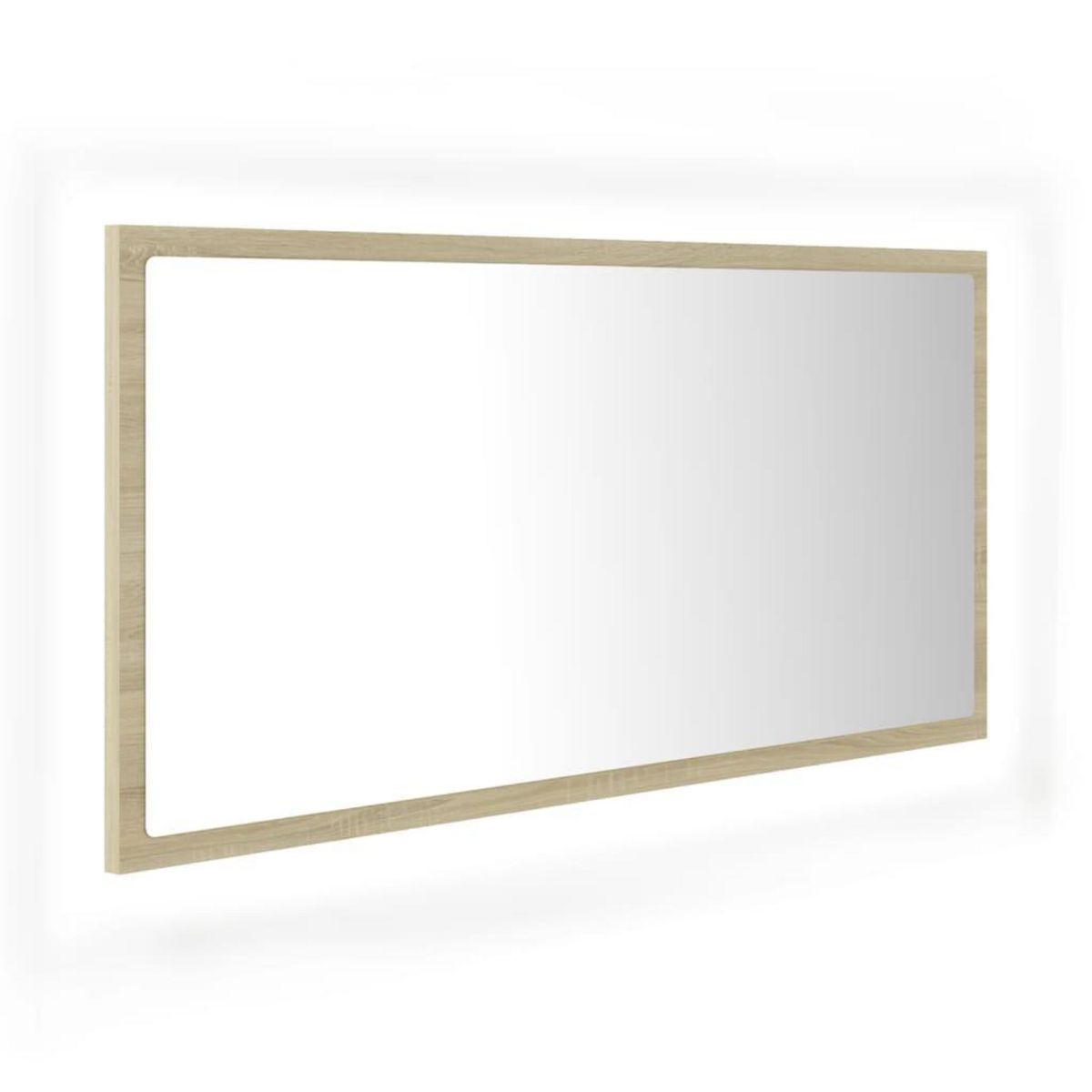 VIDAXL Miroir LED de salle de bain Chene sonoma 90x8,5x37 cm Acrylique