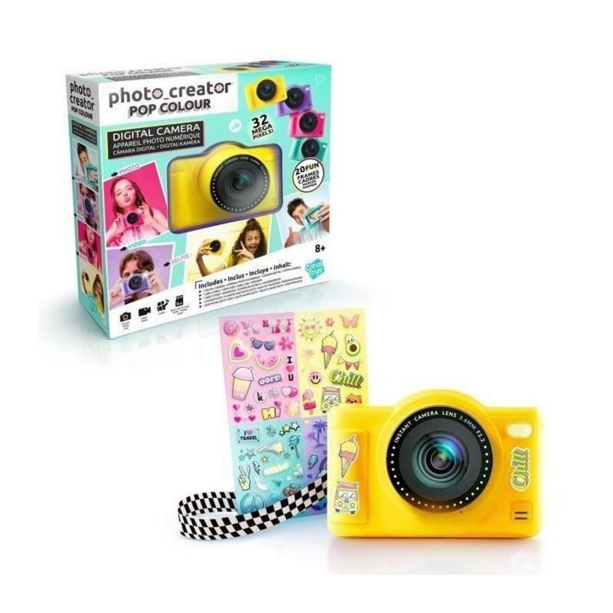 Canal Toys Canal Toys - Photo Creator -Appareil Photo Numérique Pop Couleur Jaune- Avec carte SD 32Go incluse