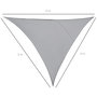 Voir la diapositive 3 : OUTSUNNY Voile d'ombrage triangulaire grande taille 3 x 3 x 3 m polyester imperméabilisé haute densité 160 g/m² gris clair