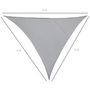 Voir la diapositive 3 : OUTSUNNY Voile d'ombrage triangulaire grande taille 3 x 3 x 3 m polyester imperméabilisé haute densité 160 g/m² gris clair