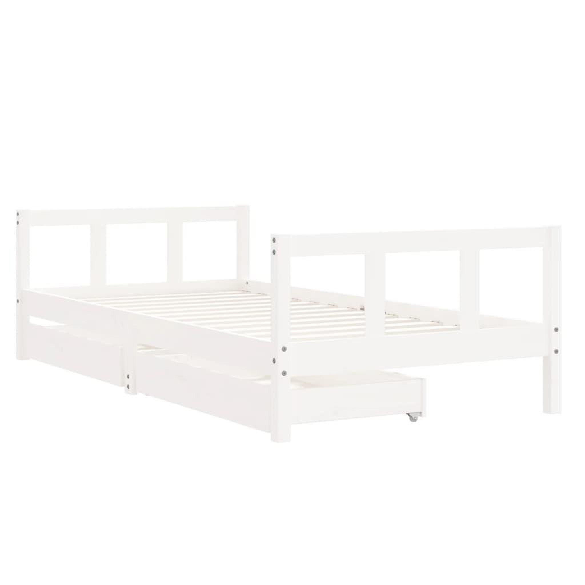 Voir la diapositive 3 : VIDAXL Cadre de lit d'enfants tiroirs blanc 90x190 cm bois pin massif