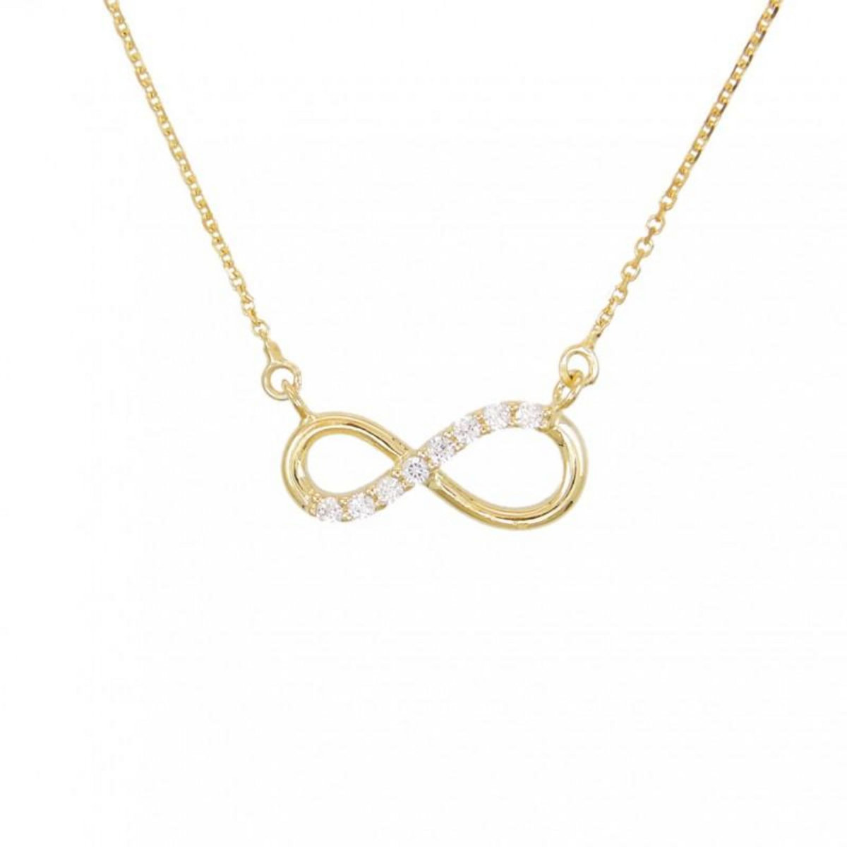 L'ATELIER D'AZUR Collier Femme Or Jaune - Motif Infini - Pavé de Zirconiums