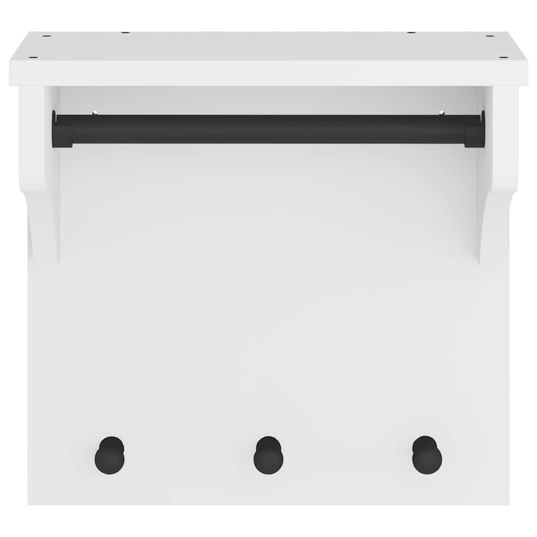 Voir la diapositive 5 : VIDAXL Porte-manteau mural SANDNES blanc 43x30x42 cm bois massif pin