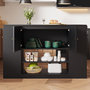 Voir la diapositive 2 : MERAX Ilot de cuisine 3 portes 2 tiroirs coloris noir mdf