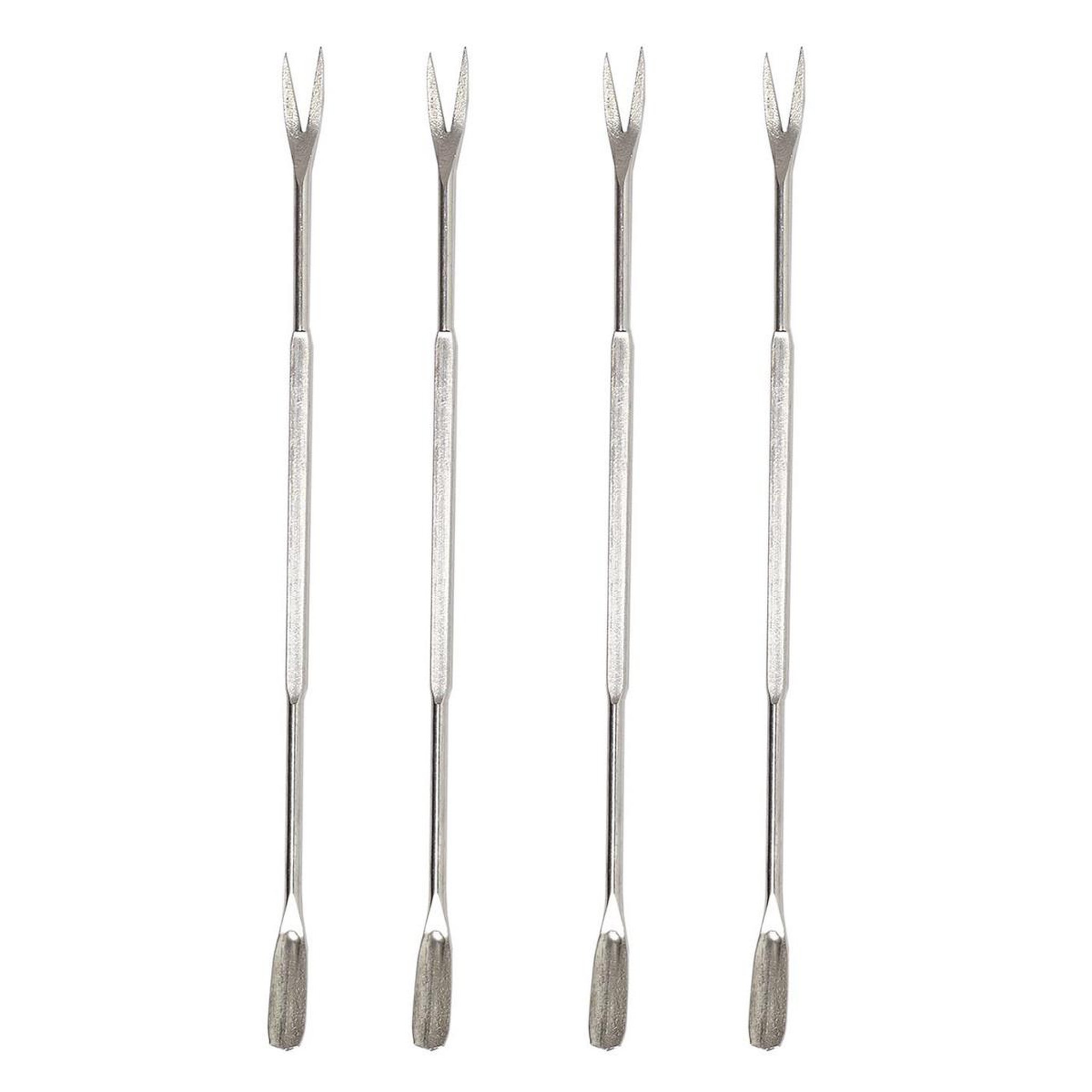 The Home Deco Factory Lot de 4 curettes à crustacés  métal  18cm argent
