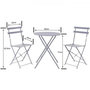 Voir la diapositive 3 : MARKET24 Set bistrot - Ensemble repas de jardin - Table pliante Diam.60 cm + 2 chaises - Acier thermolaqué - Gris