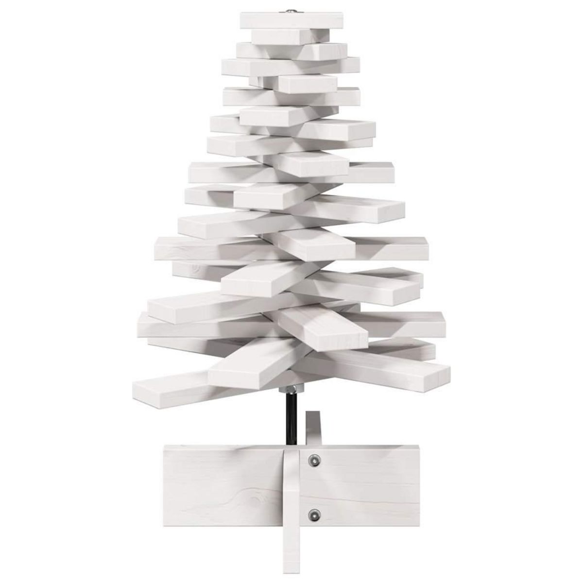 VIDAXL Arbre de Noël en bois pour decoration blanc 60 cm pin massif