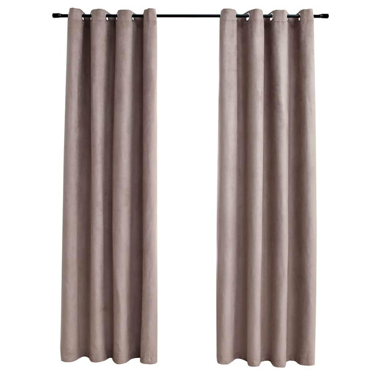 VIDAXL Rideaux occultants avec anneaux en metal 2 pcs Taupe 140x245 cm