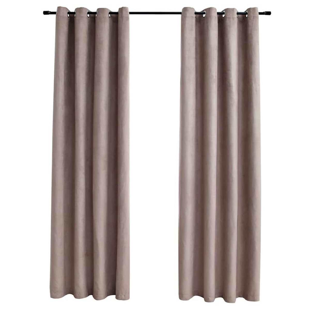 VIDAXL Rideaux occultants avec anneaux en metal 2 pcs Taupe 140x245 cm
