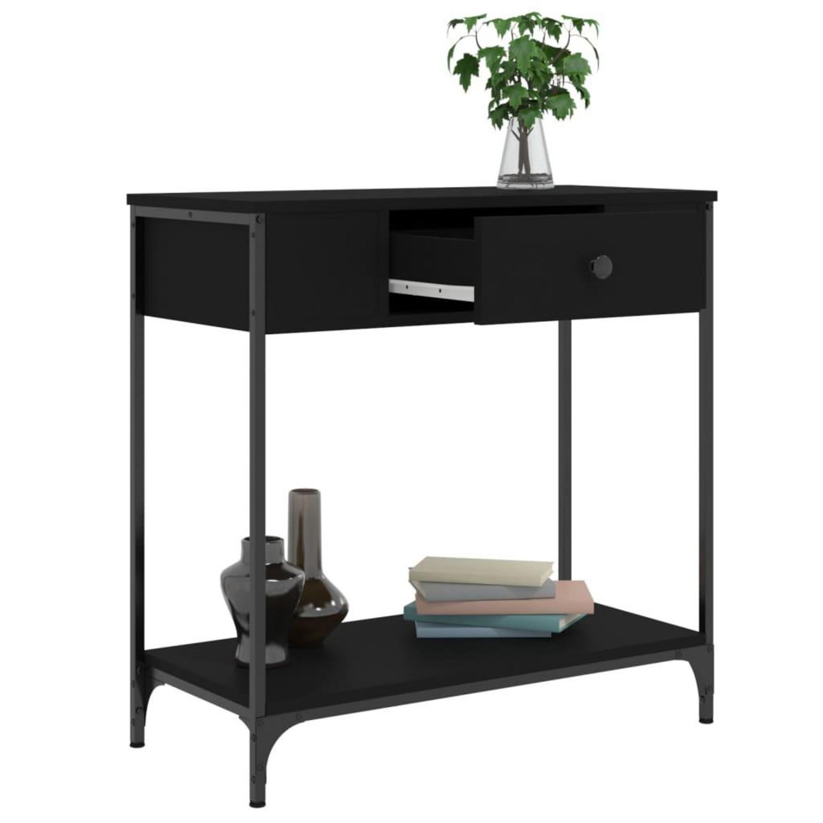 VIDAXL Table console noir 75x34,5x75 cm bois d'ingenierie