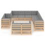 Voir la diapositive 3 : VIDAXL Salon de jardin 11 pcs avec coussins Bois de pin massif
