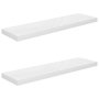 Voir la diapositive 2 : VIDAXL Etagere murale flottante 2 pcs Blanc brillant 90x23,5x3,8cm MDF