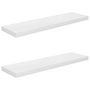 Voir la diapositive 2 : VIDAXL Etagere murale flottante 2 pcs Blanc brillant 90x23,5x3,8cm MDF