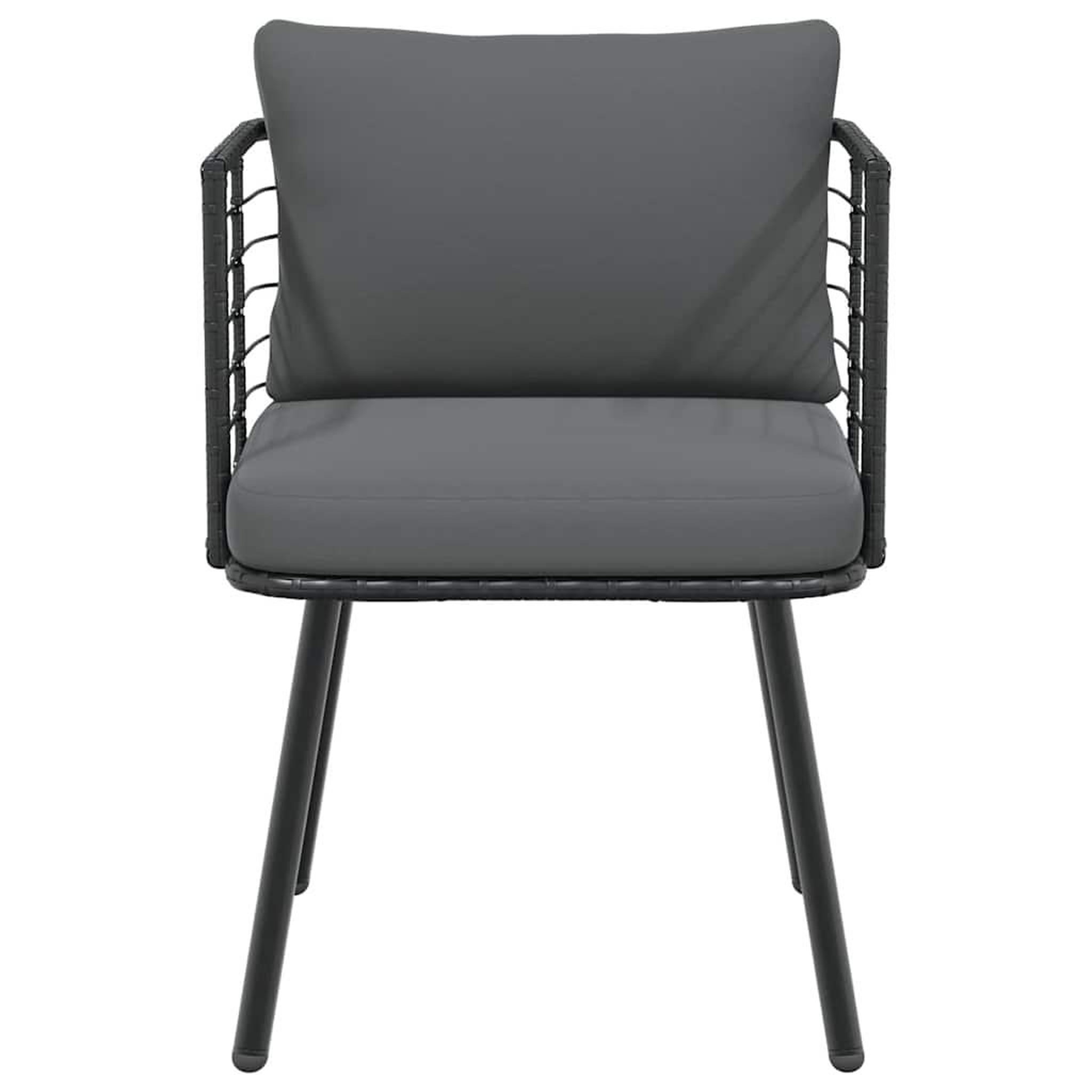 Voir la diapositive 4 : VIDAXL Chaise de jardin avec coussins noir resine tressee