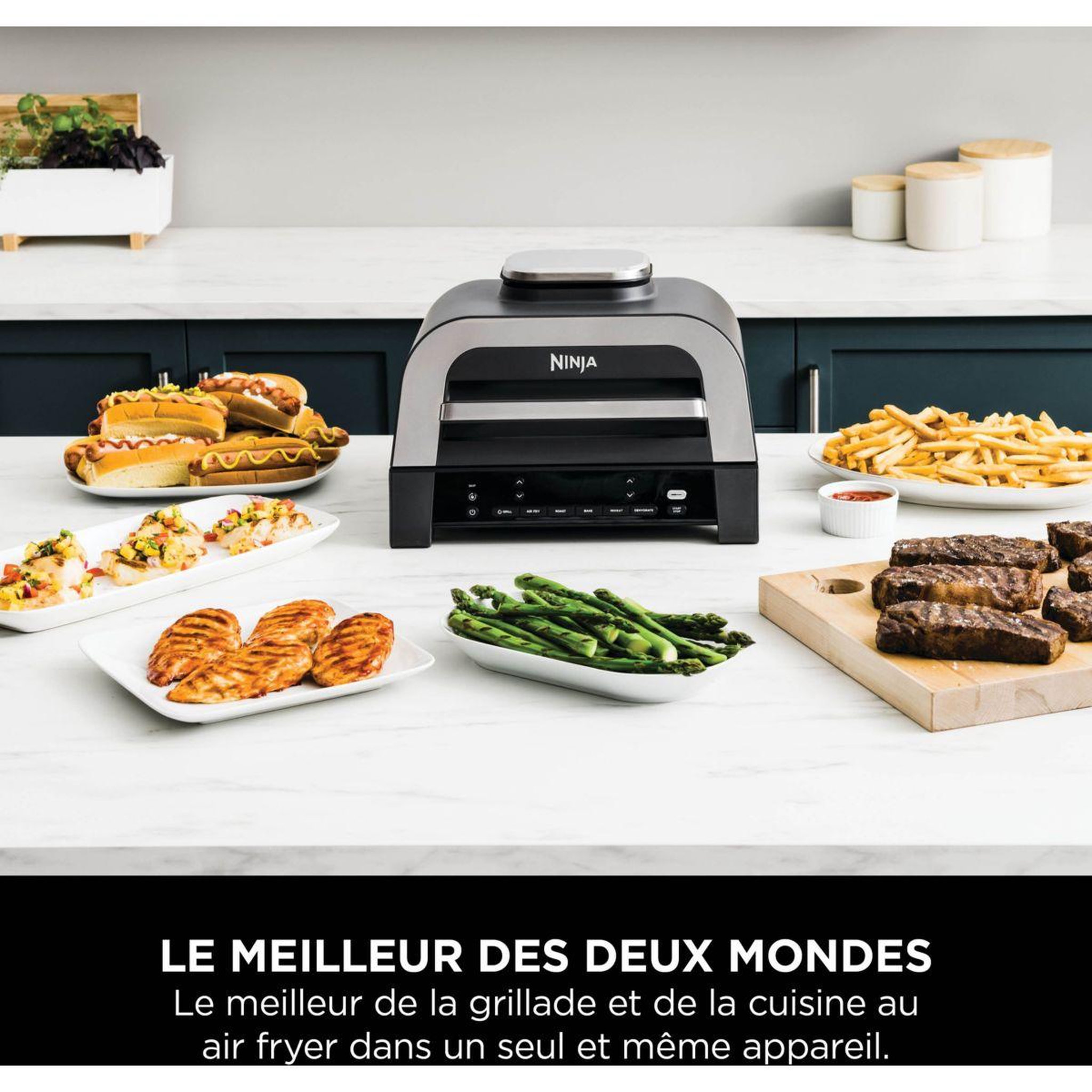 Voir la diapositive 4 : NINJA Grille-viande Foodi DG551EU thermosonde à poser, 40x27 cm