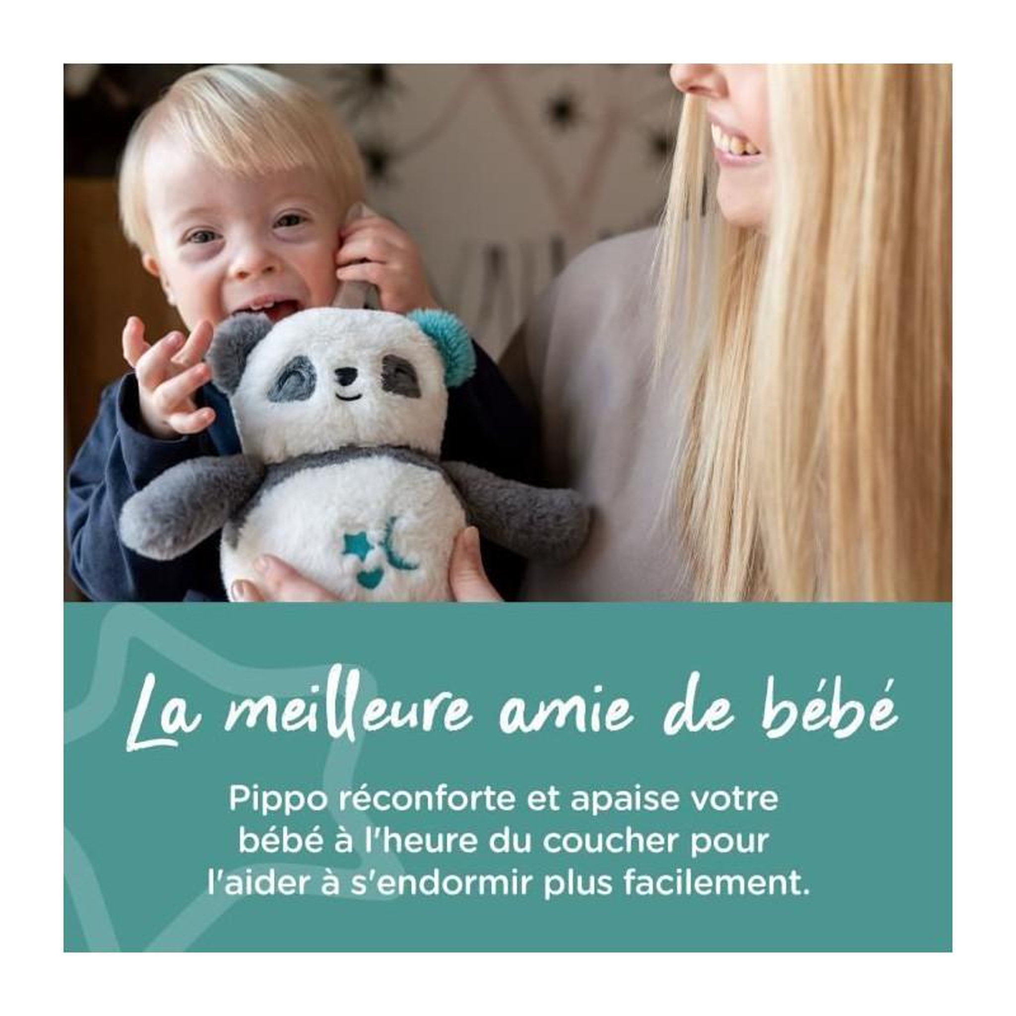 Voir la diapositive 3 : TOMMEE TIPPEE TOMME TIPPEE, Peluche veilleuse de luxe avec CrySensor, 6 sons apaisants, USB, lavable en machine, Pippo le Panda