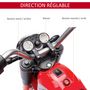 Voir la diapositive 4 : HOMCOM Moto électrique enfant chopper tout-terrain  6 V 20 W marche AV AR 3 roues effets lumineux et sonores rouge noir