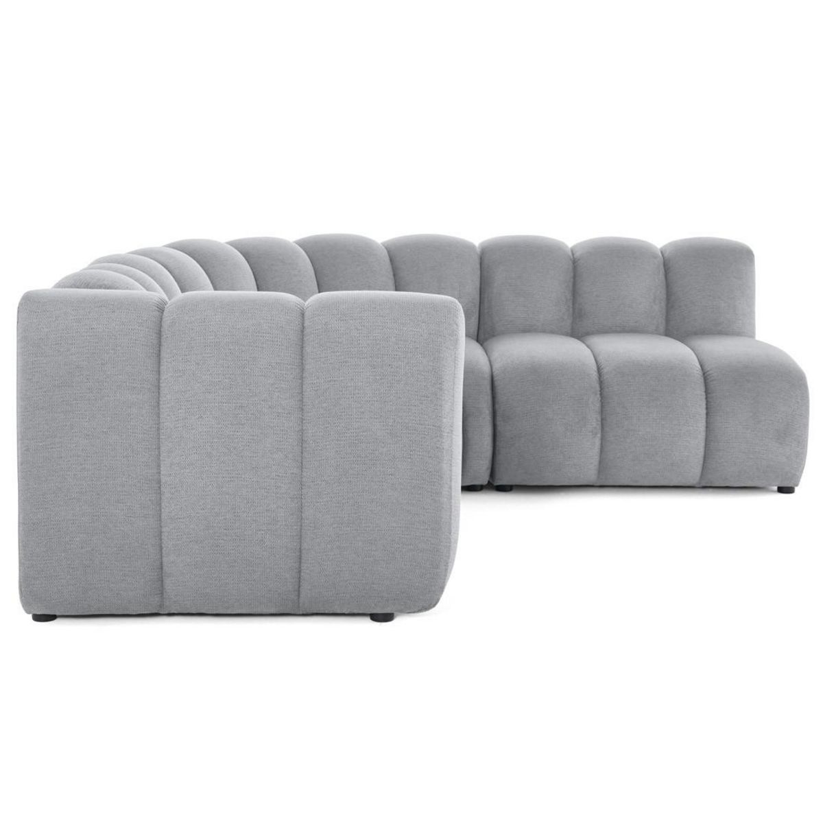 LISA DESIGN Debbie - canapé modulable d'angle droit 4 places avec accoudoir en tissu texturé