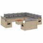Voir la diapositive 2 : VIDAXL Salon de jardin avec coussins 14 pcs beige resine tressee