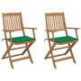 Voir la diapositive 1 : VIDAXL Chaises pliables de jardin lot de 2 avec coussins Bois d'acacia