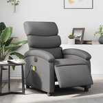 VIDAXL Fauteuil de massage inclinable electrique gris similicuir