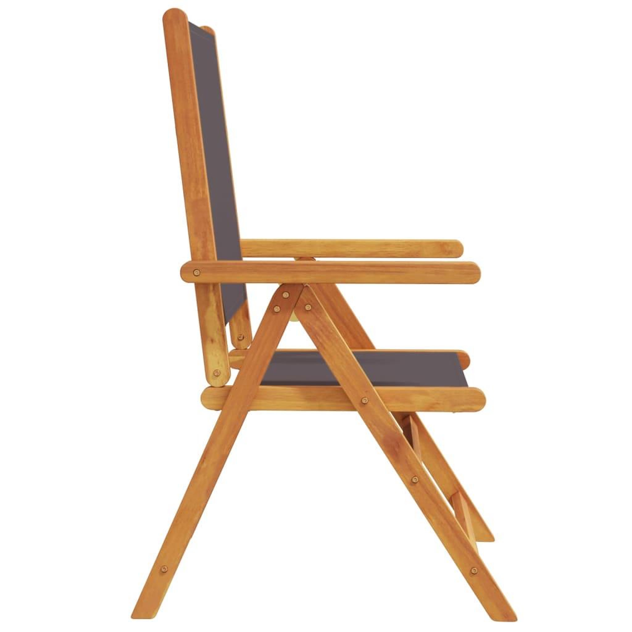 Voir la diapositive 5 : VIDAXL Chaises inclinables de jardin lot de 6 tissu et bois massif