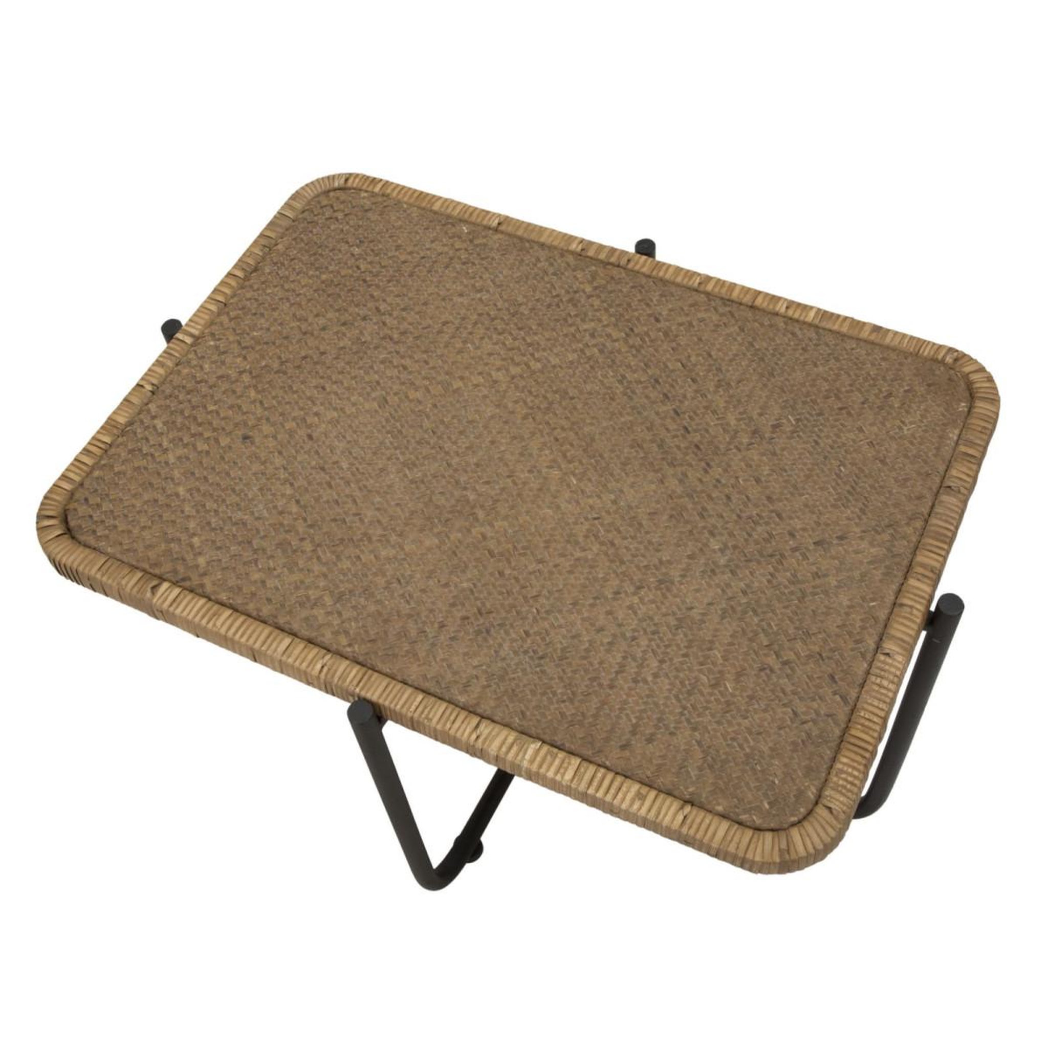 Voir la diapositive 4 : Paris Prix Table basse en rotin  cebu  75cm naturel & noir