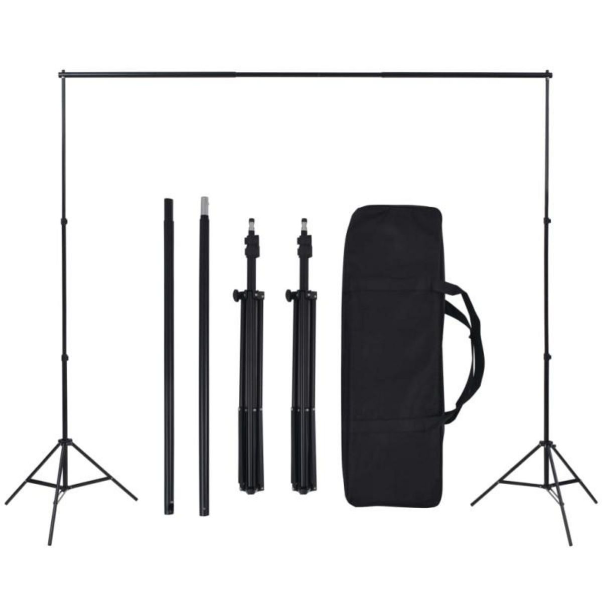 VIDAXL Kit de studio photo avec toiles de fond, lampes et parapluies