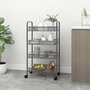 Voir la diapositive 1 : VIDAXL Chariot de cuisine a 4 niveaux Gris 46x26x85 cm Fer
