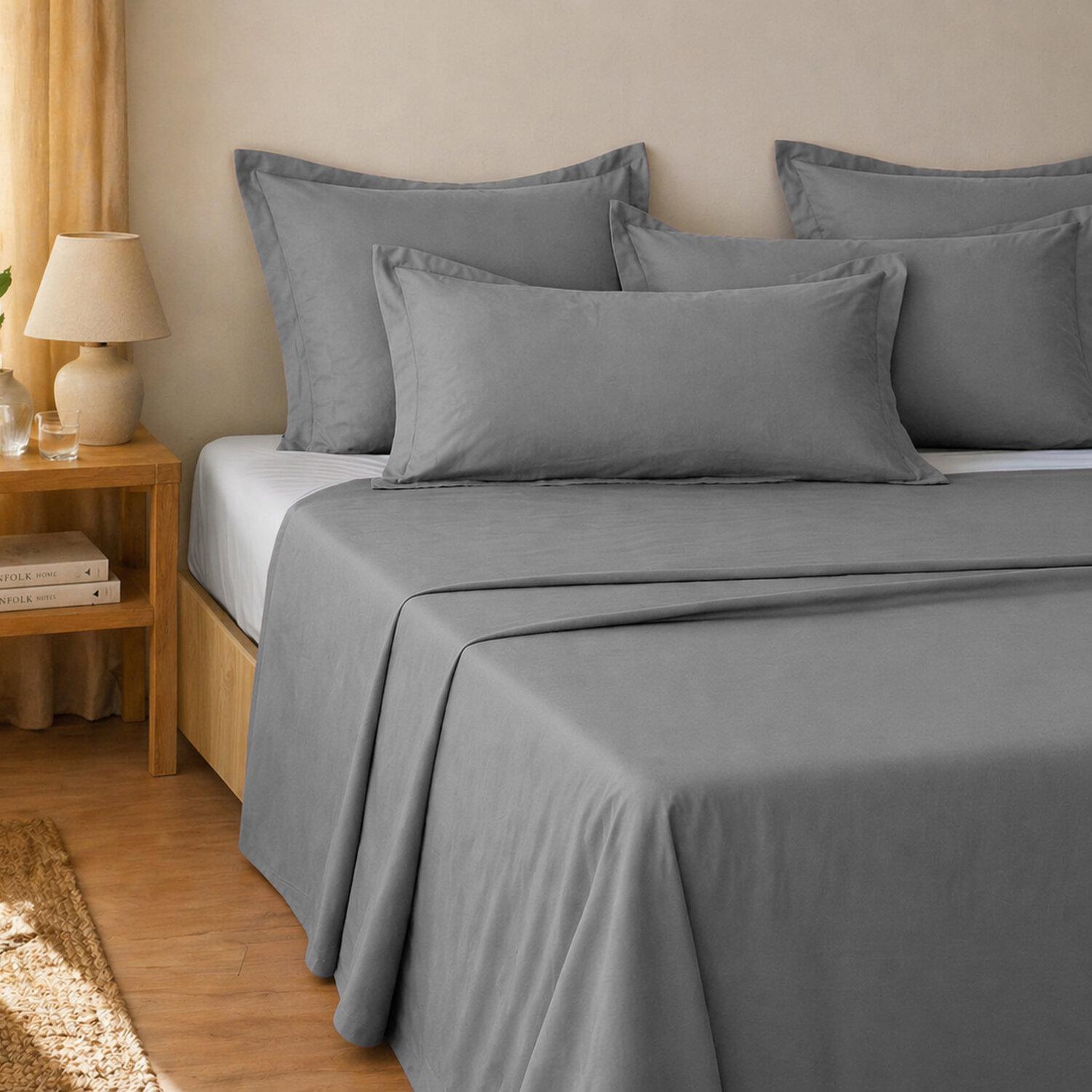 Voir la diapositive 4 : ATELIER DU COTON Parure de drap et drap housse coton 57fils unie