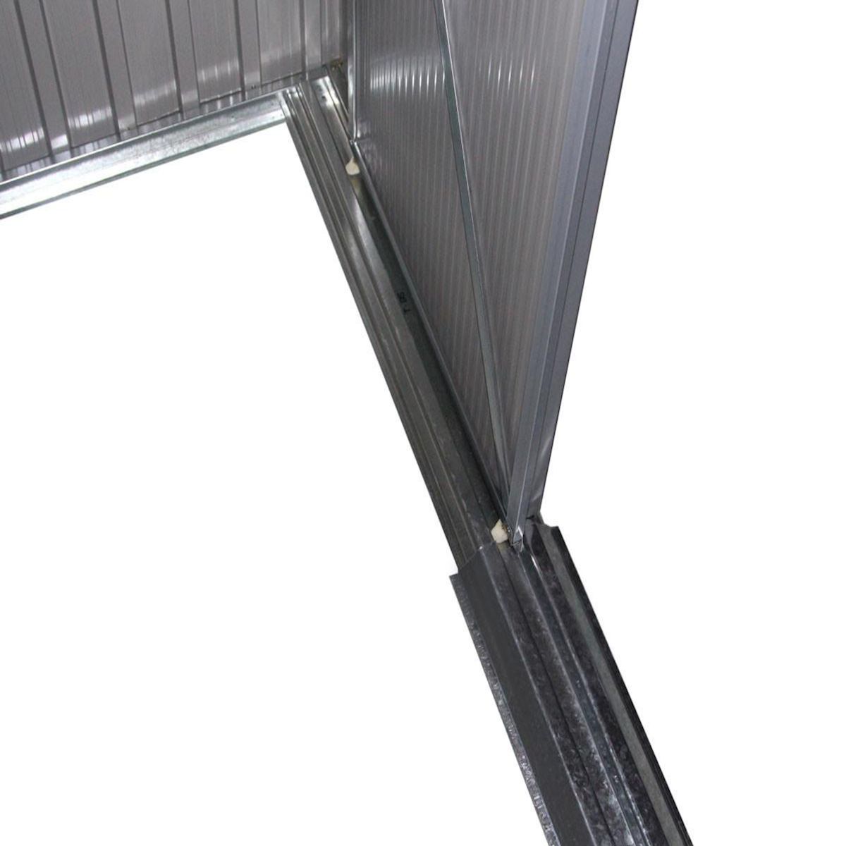 Habitat et Jardin Abri de jardin métal toit plat  Texas  - 4,72 m² - Gris